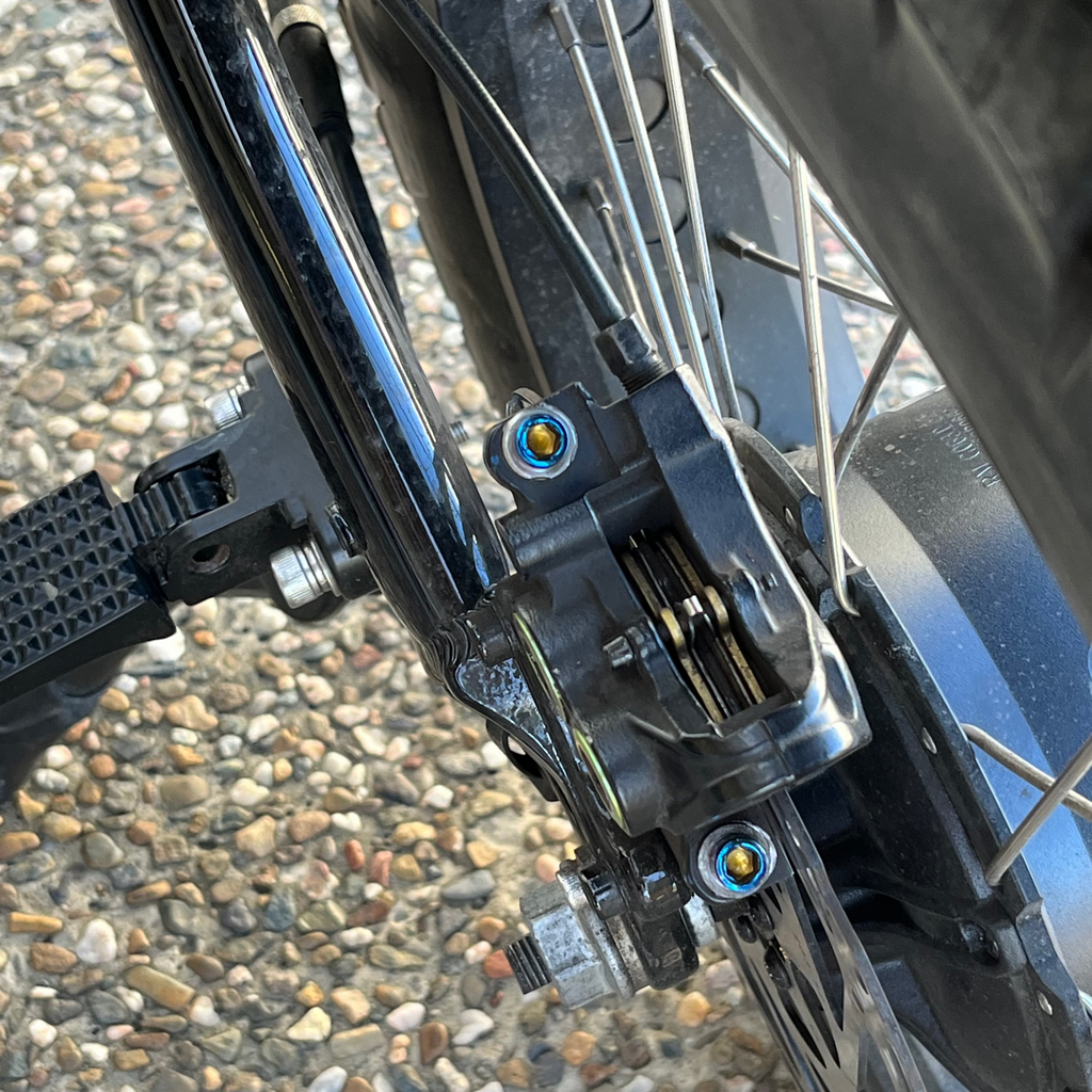 Titanium bolts for surron brake